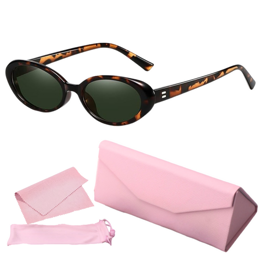 Retro Oval Sunglasses for Women,Girls and Youth, Fashion 90s Vintage Shades - Cat Eyes