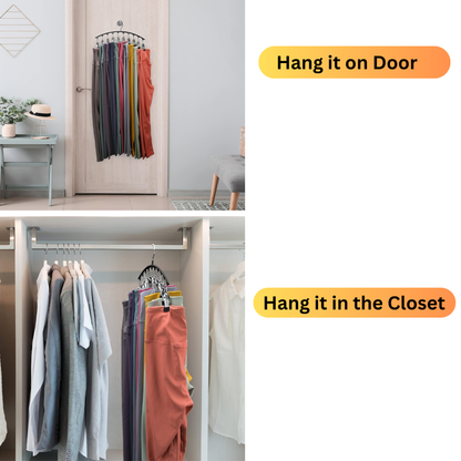 2-Pack Leggings & Trousers Hangers with 20 Clips – Black
