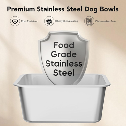 10 L Stainless Steel Dog Water Bowl with Non-Slip Silicone Mat