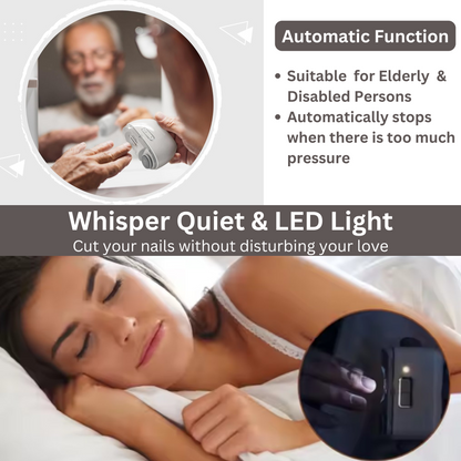 Automatic Electric Nail Clipper with LED Light for Kids & Adults