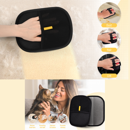 2-Piece Pet Hair Remover & Grooming Glove Set for Dogs and Cats