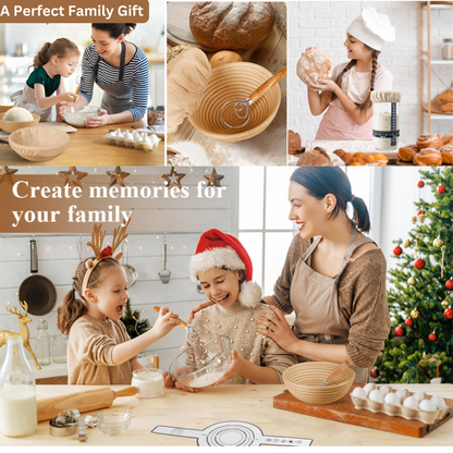 20-Piece Sourdough Starter Kit with 2 Banneton Proofing Baskets