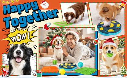 9 Pack Dog Puzzle Toy Set, Dog Enrichment Toys with Lick Mat & Treat Balls