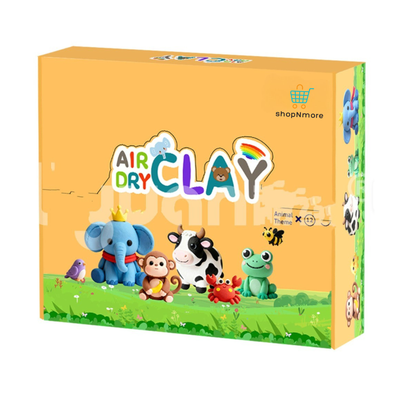 Kids Air-Dry Modelling Clay Kit with 12 Animal Themes & Sculpting Tools