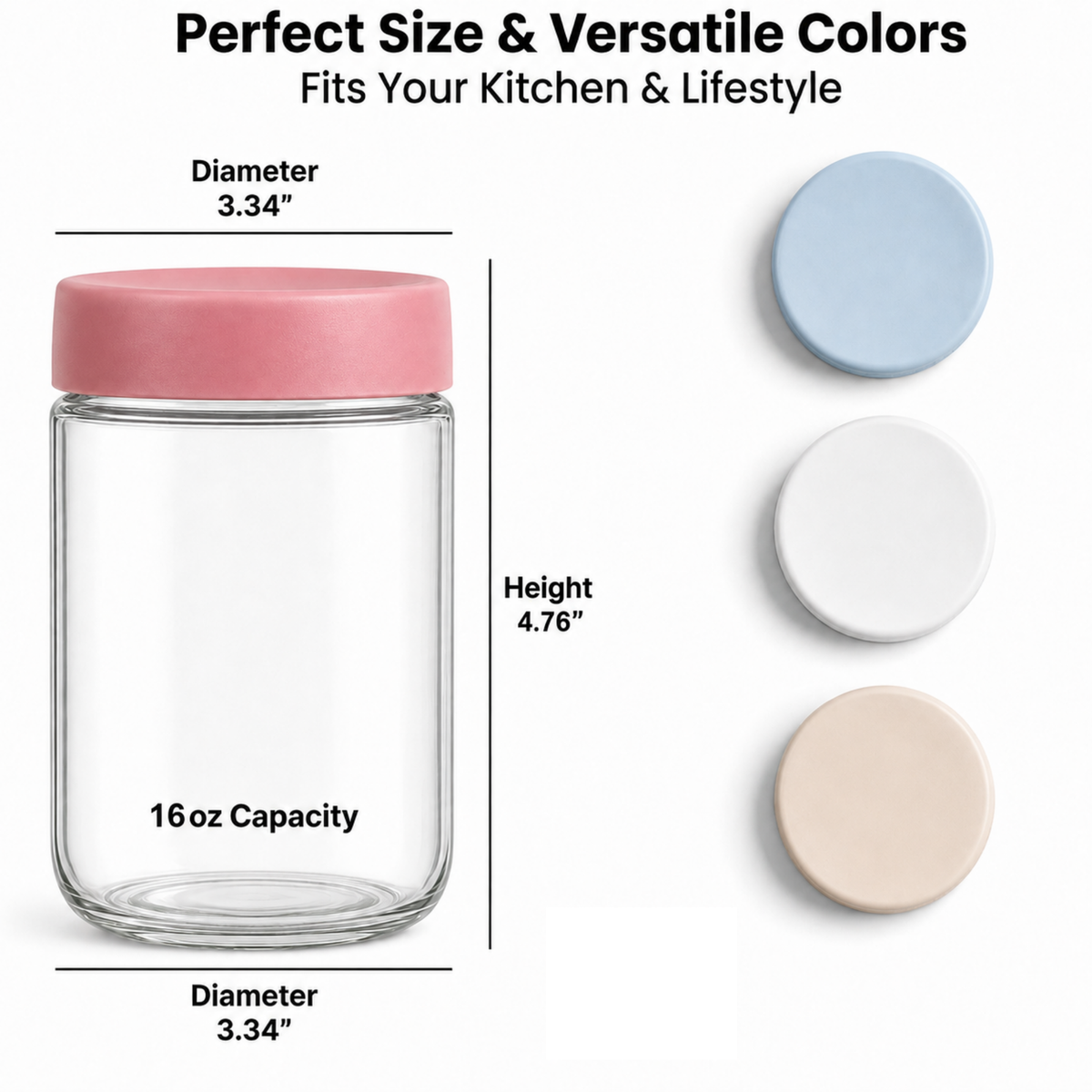 4-Pack Glass Overnight Oats Jars with Leakproof Lids