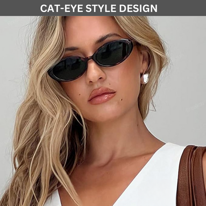 Retro Oval Cat-Eye Sunglasses for Women & Girls – 1990s Style