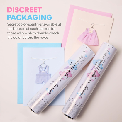 Gender Reveal Party Kit: 2 Balloons & 2 Confetti Cannons – Pink