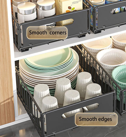 Metal Pull-Out Kitchen Cabinet Organiser, No Drilling Required
