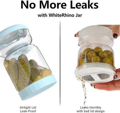 Glass Pickle & Atchar Jar with Strainer, Airtight Fermentation Container