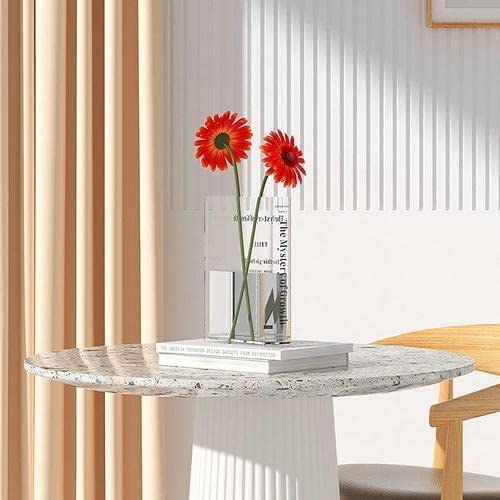 Acrylic Book Vase - Decorative Clear Flower Vase for Home & Office Decor, Perfect for Bookshelf & Tabletop