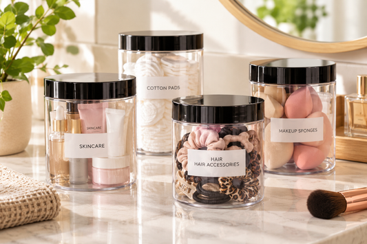 25-Pack Clear Plastic Cosmetic Jars with Lids for Travel & Storage