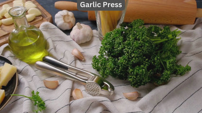 Garlic Press with Cleaning Studs & Stainless Steel Cheese Grater