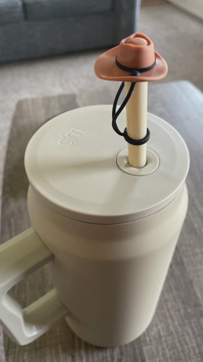 4-Pack Cowboy Hat Silicone Straw Covers for 30/40 oz Tumblers